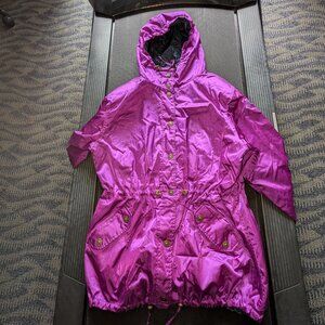 Vintage 80s Obermeyer Ski Coat Womens 10 Purple Snow Hooded Jacket